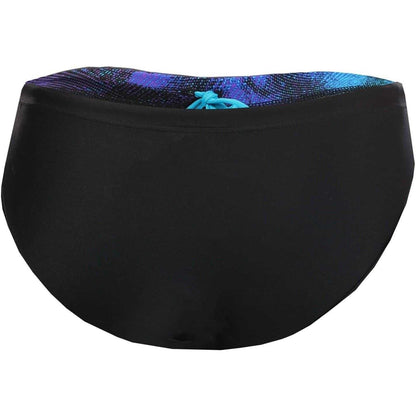 Black - Back - Speedo Mens Placement Swim Briefs