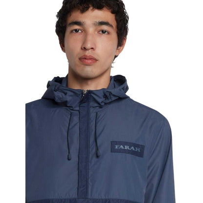Metal Grey - Back - Farah Mens Colour Block Relaxed Fit Anorak