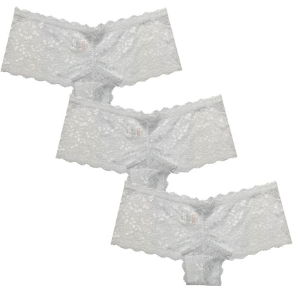 White - Front - Be You Womens-Ladies Floral Lace Trim Briefs (Pack of 3)