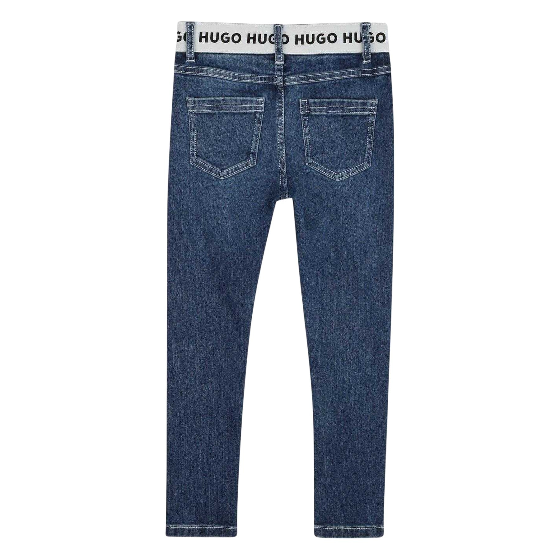 Blue - Back - Hugo Boys Denim Logo Skinny Jeans