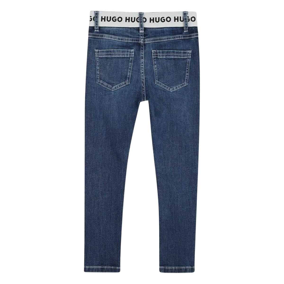 Blue - Back - Hugo Boys Denim Logo Skinny Jeans