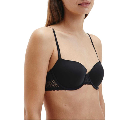 Black - Side - Calvin Klein Womens-Ladies Flirty Balcony Bra