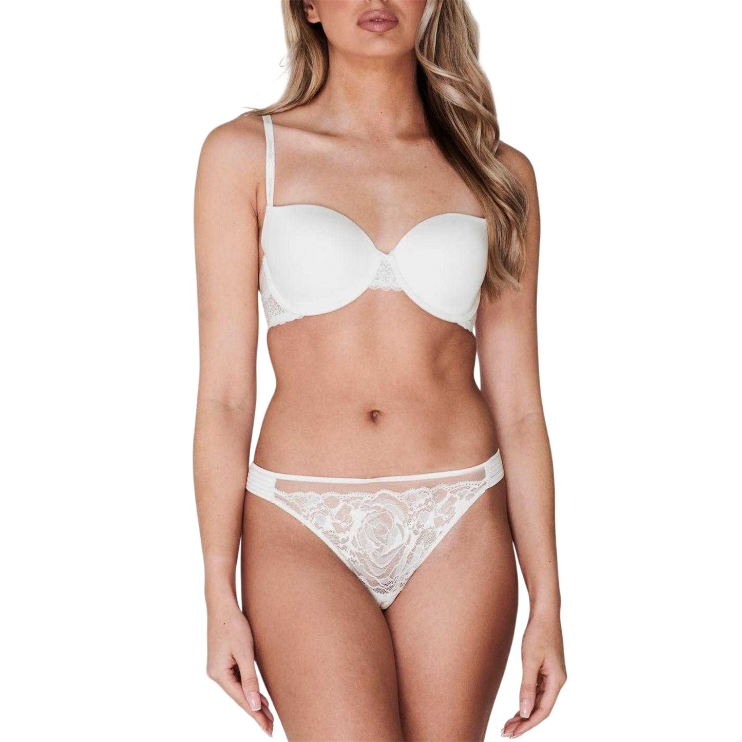 Ivory - Lifestyle - Calvin Klein Womens-Ladies Flirty Balcony Bra
