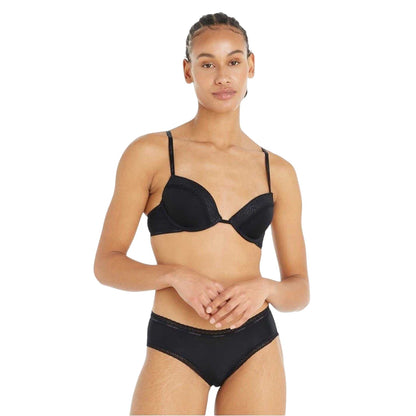 Black - Lifestyle - Calvin Klein Womens-Ladies Flirty Plunge Push Up Bra