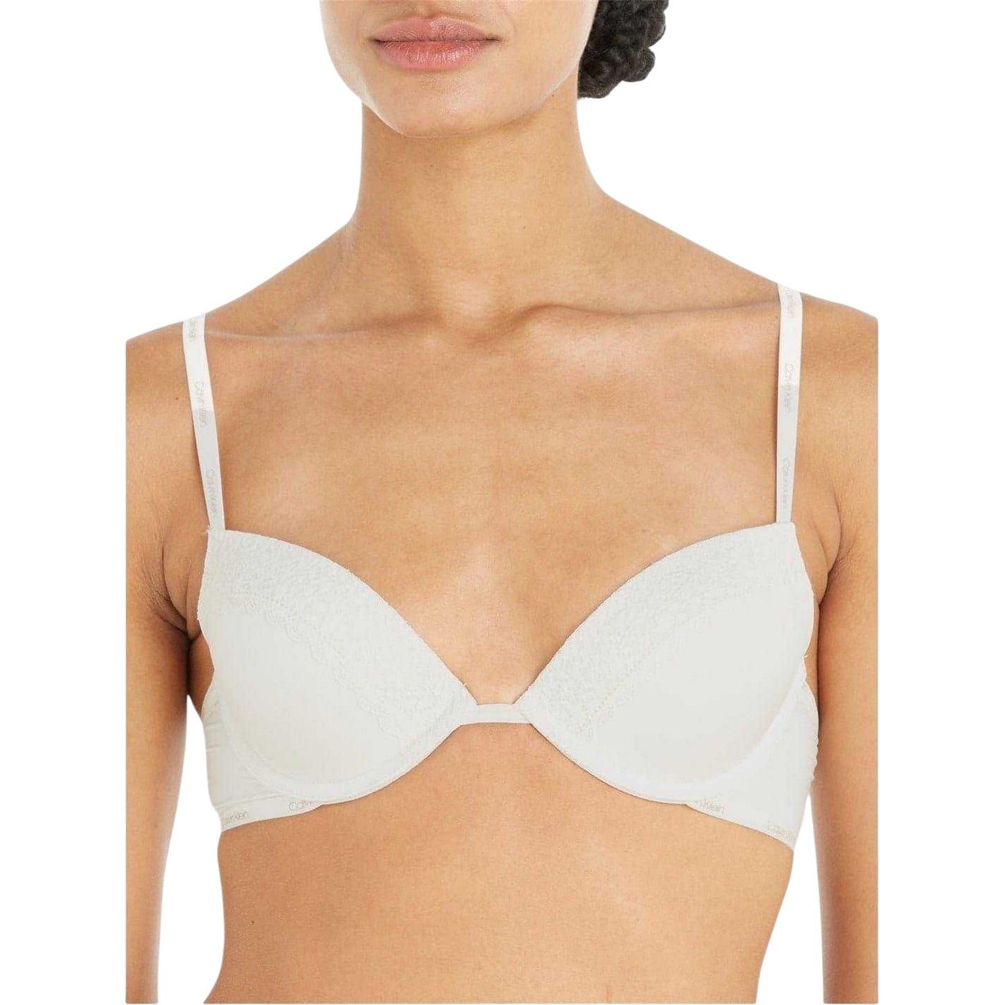 Ivory - Side - Calvin Klein Womens-Ladies Flirty Plunge Push Up Bra