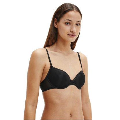 Black - Side - Calvin Klein Womens-Ladies Marq Demi Lined Lightweight Bra