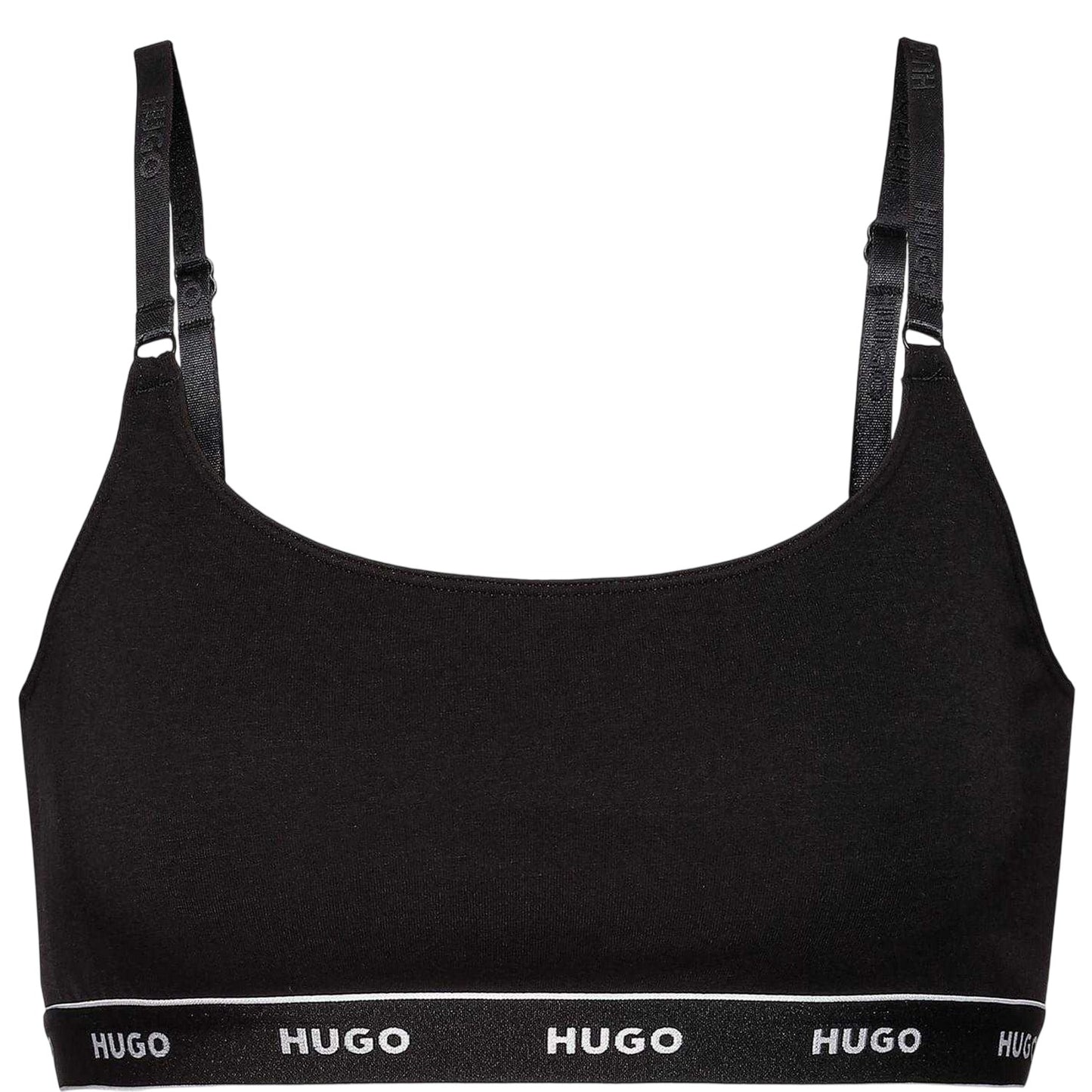 Black - Back - Hugo Womens-Ladies Cotton Blend Bralette (Pack of 2)