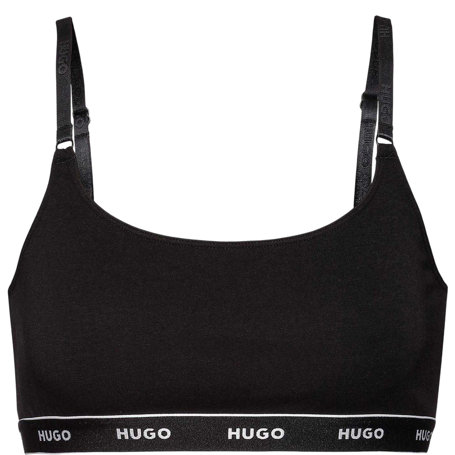Black - Back - Hugo Womens-Ladies Cotton Blend Bralette (Pack of 2)
