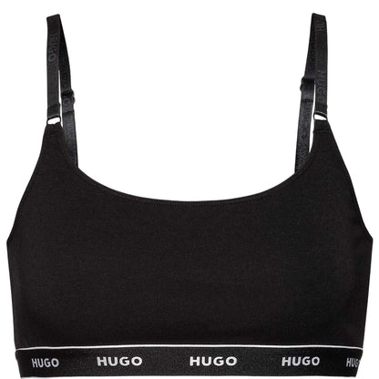 Black - Back - Hugo Womens-Ladies Cotton Blend Bralette (Pack of 2)