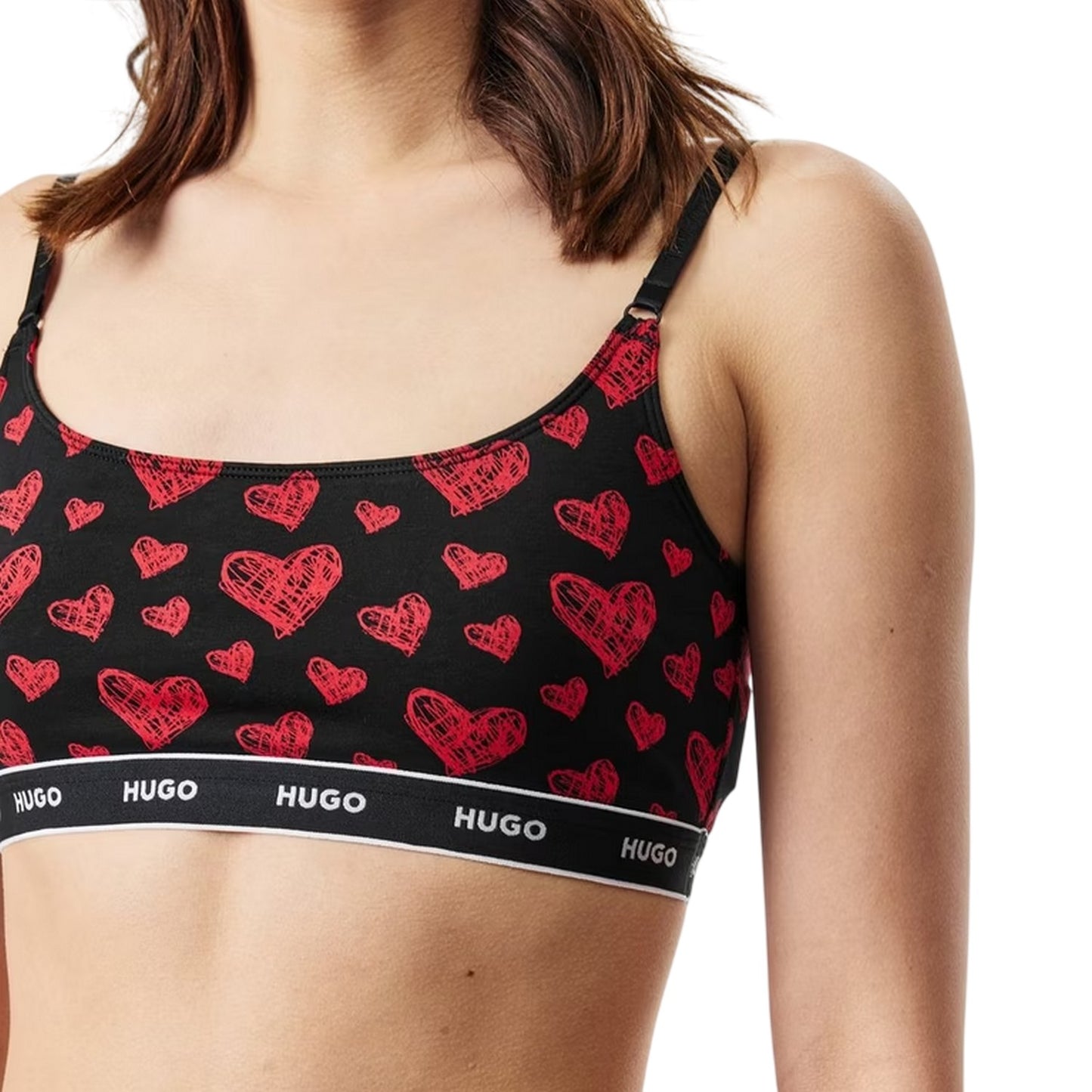 Black - Lifestyle - Hugo Womens-Ladies Cotton Blend Bralette (Pack of 2)