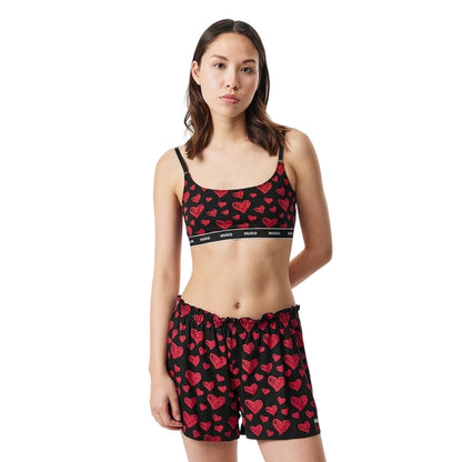 Black - Pack Shot - Hugo Womens-Ladies Cotton Blend Bralette (Pack of 2)