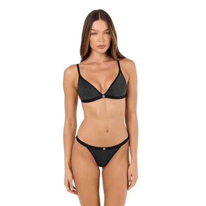 Black - Side - Hugo Womens-Ladies Lurex Bra