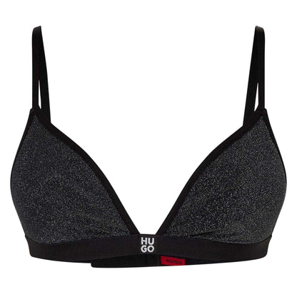 Black - Front - Hugo Womens-Ladies Lurex Bra