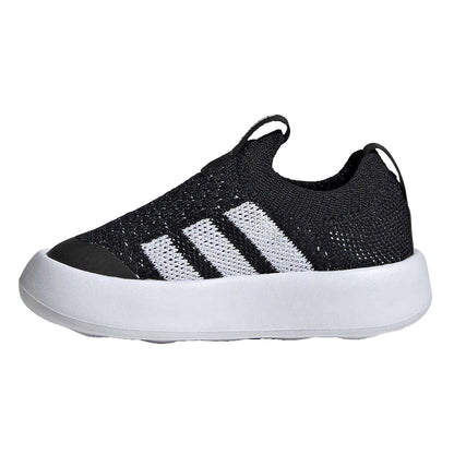 Black-White - Side - Adidas Baby Bubblecomfy Logo Low Cut Trainers
