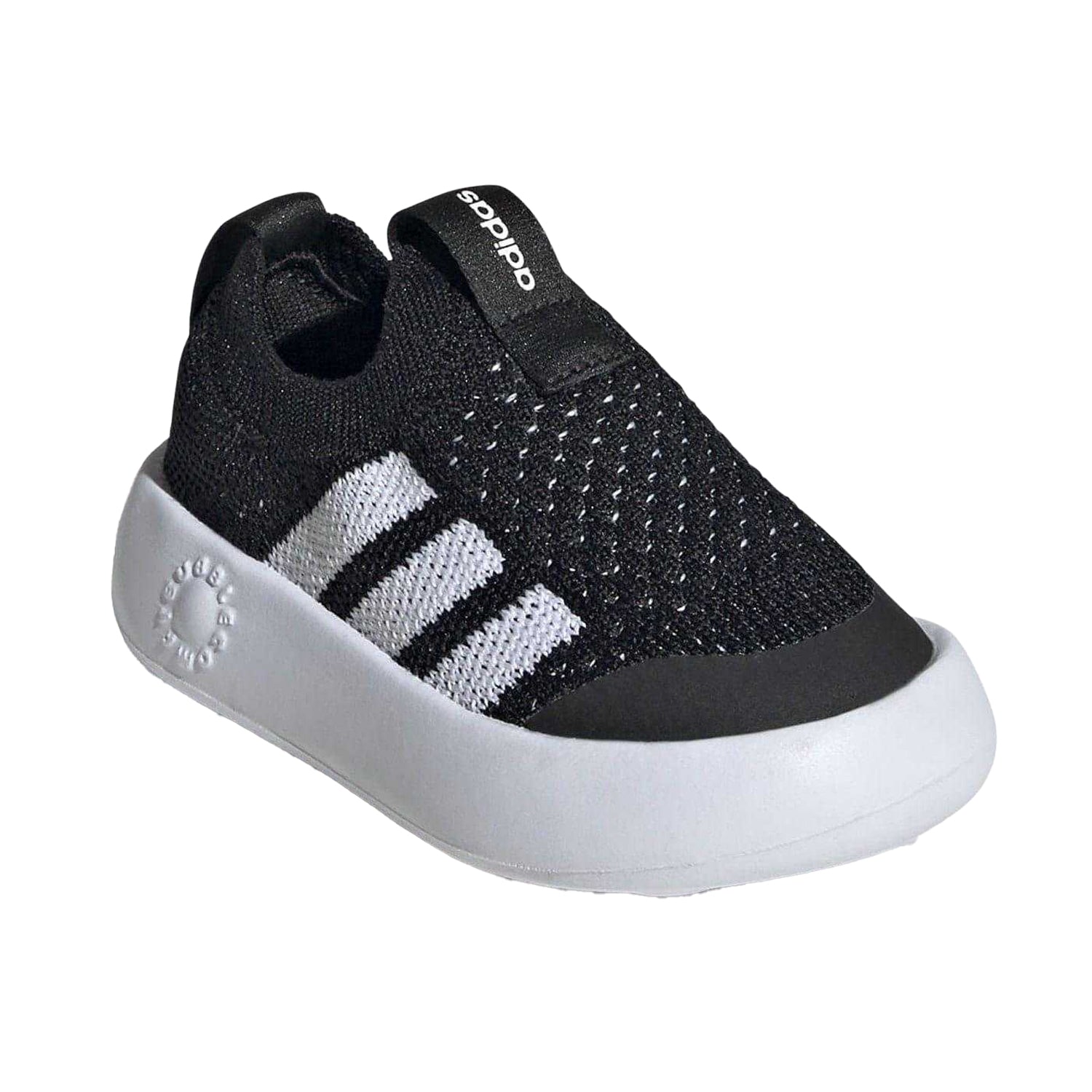 Black-White - Pack Shot - Adidas Baby Bubblecomfy Logo Low Cut Trainers