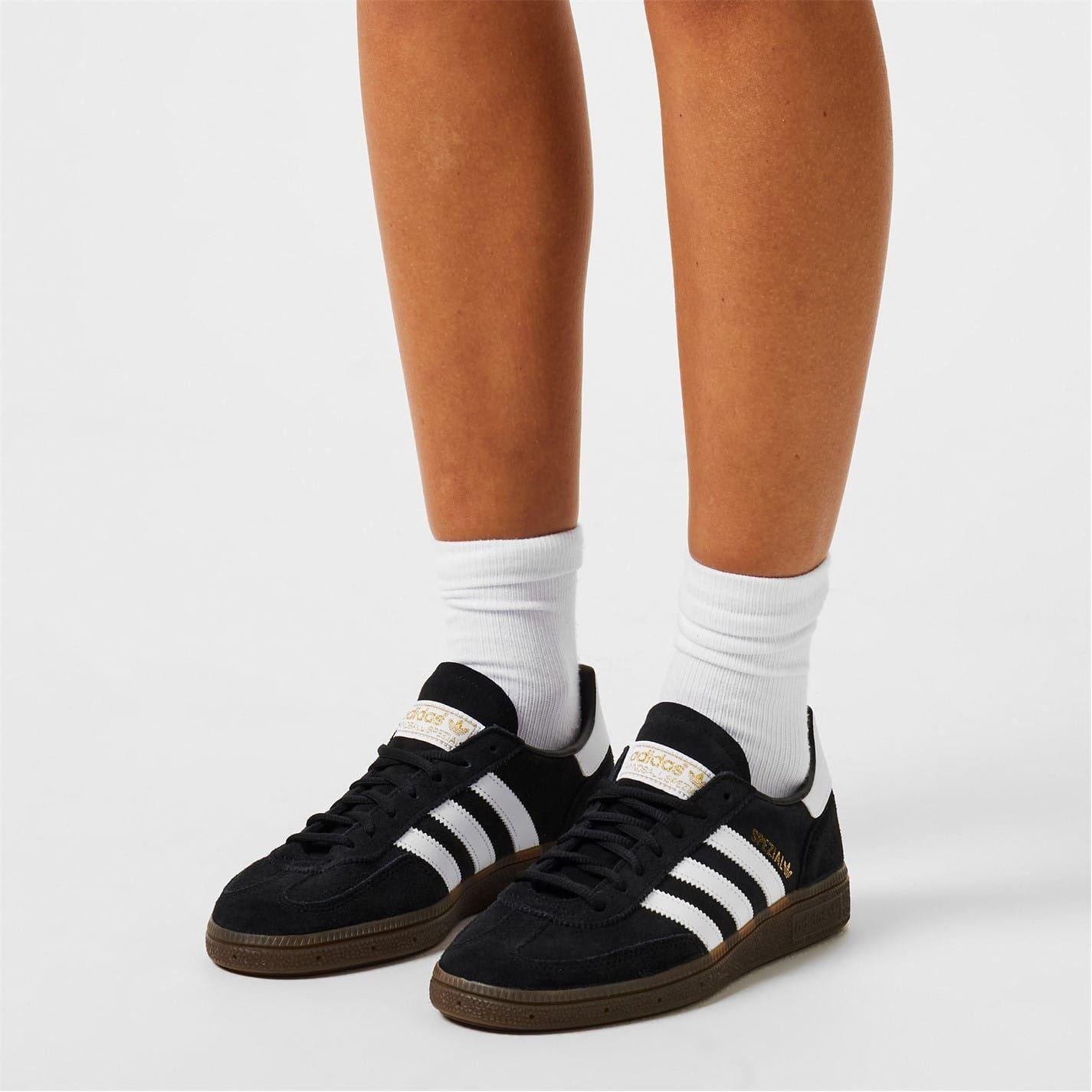 Black-White-Gum - Back - Adidas Womens-Ladies Spezial Suede Handball Trainers