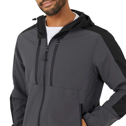 Charcoal - Side - Brave Soul Mens Colour Block Windrunner Jacket