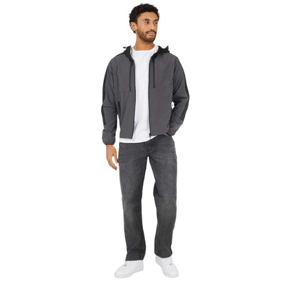 Charcoal - Lifestyle - Brave Soul Mens Colour Block Windrunner Jacket