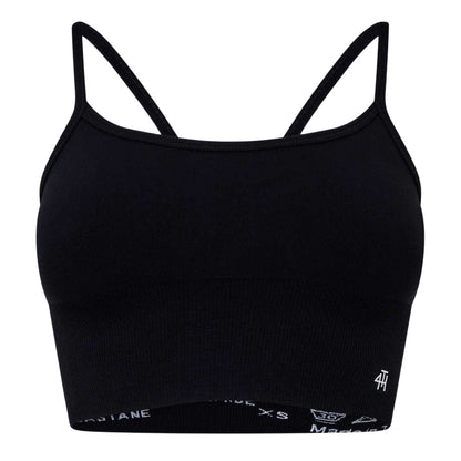 Black - Front - 4th & Reckless Womens-Ladies Jenna Sports Bra