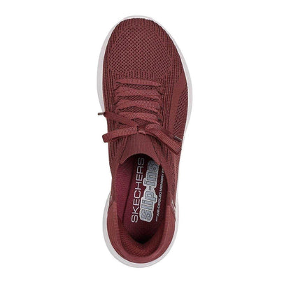Burgundy - Side - Skechers Womens-Ladies Ultra Flex 3.0 - Brilliant Trainers