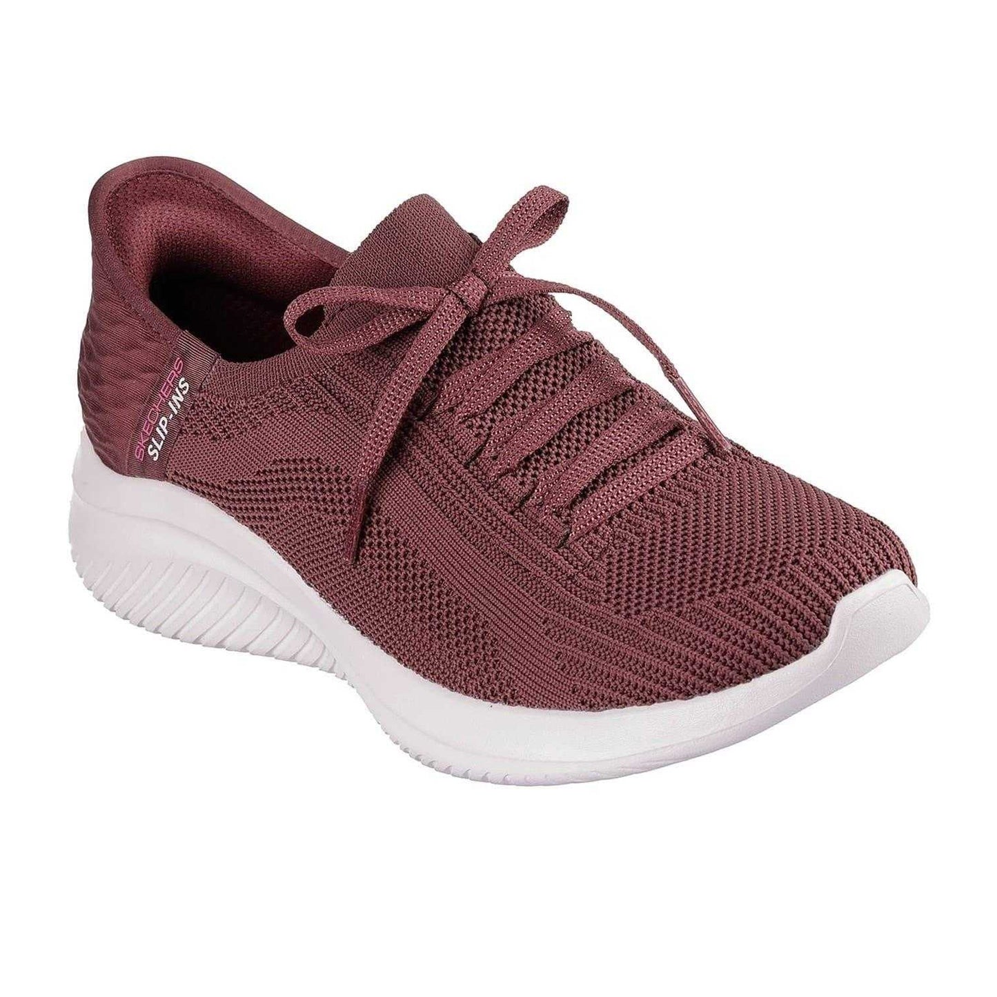 Burgundy - Pack Shot - Skechers Womens-Ladies Ultra Flex 3.0 - Brilliant Trainers
