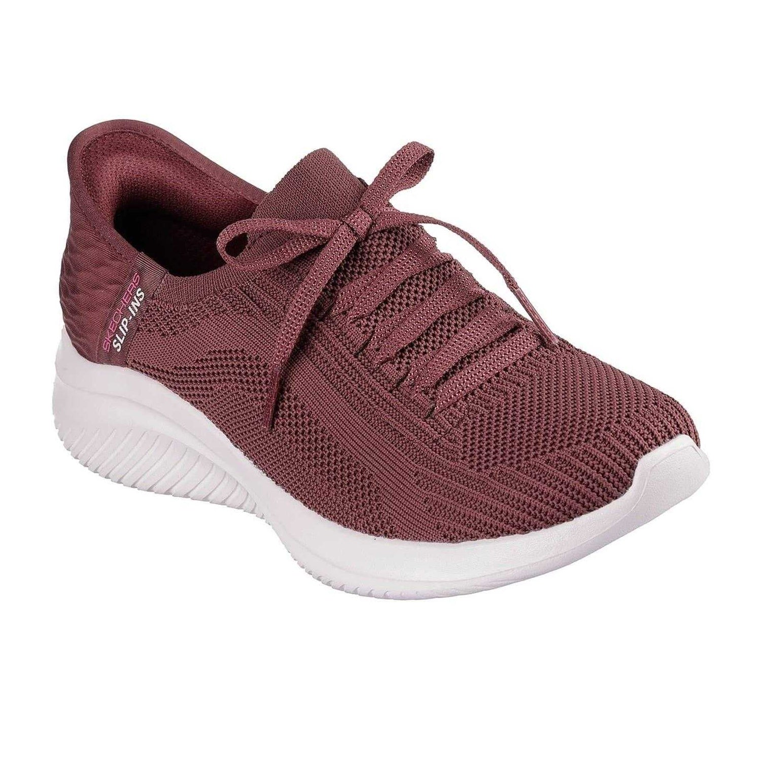 Burgundy - Pack Shot - Skechers Womens-Ladies Ultra Flex 3.0 - Brilliant Trainers