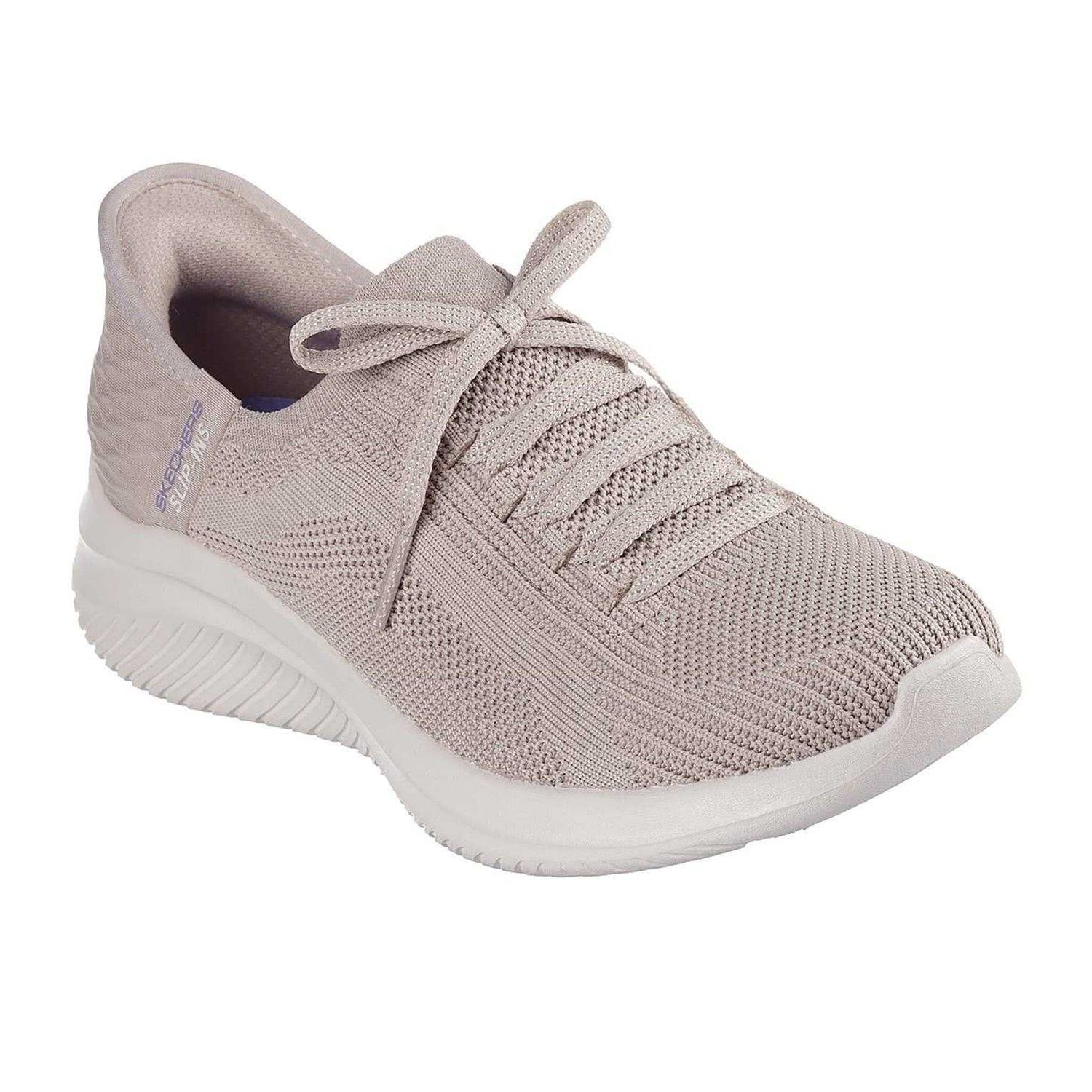 Beige - Pack Shot - Skechers Womens-Ladies Ultra Flex 3.0 - Brilliant Trainers