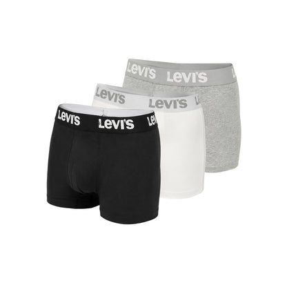 Grey-White-Black - Back - Levis Boys Lettering Boxer Shorts (Pack of 3)