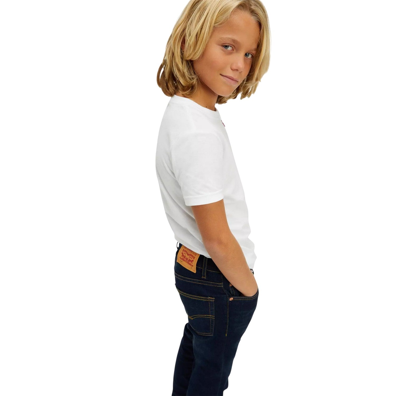 Hydro Blue - Side - Levis Childrens-Kids 512 Denim Jeans