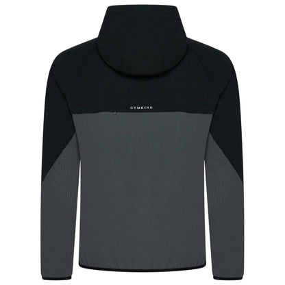Black-Graphite - Back - Gym King Mens Hooded Raglan Windbreaker