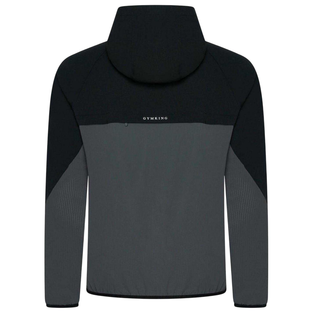 Black-Graphite - Back - Gym King Mens Hooded Raglan Windbreaker