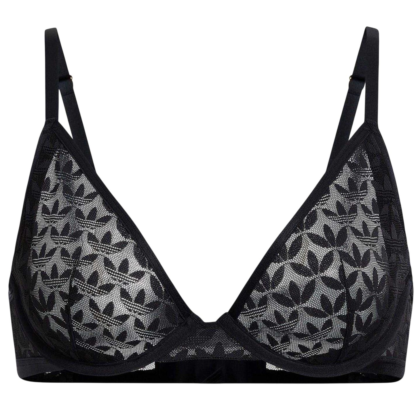 Black - Front - Adidas Womens-Ladies Originals Plunge Bra