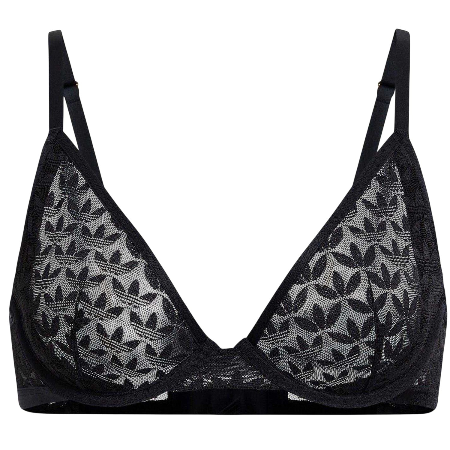 Black - Front - Adidas Womens-Ladies Originals Plunge Bra