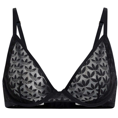 Black - Front - Adidas Womens-Ladies Originals Plunge Bra