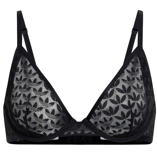 Black - Front - Adidas Womens-Ladies Originals Plunge Bra