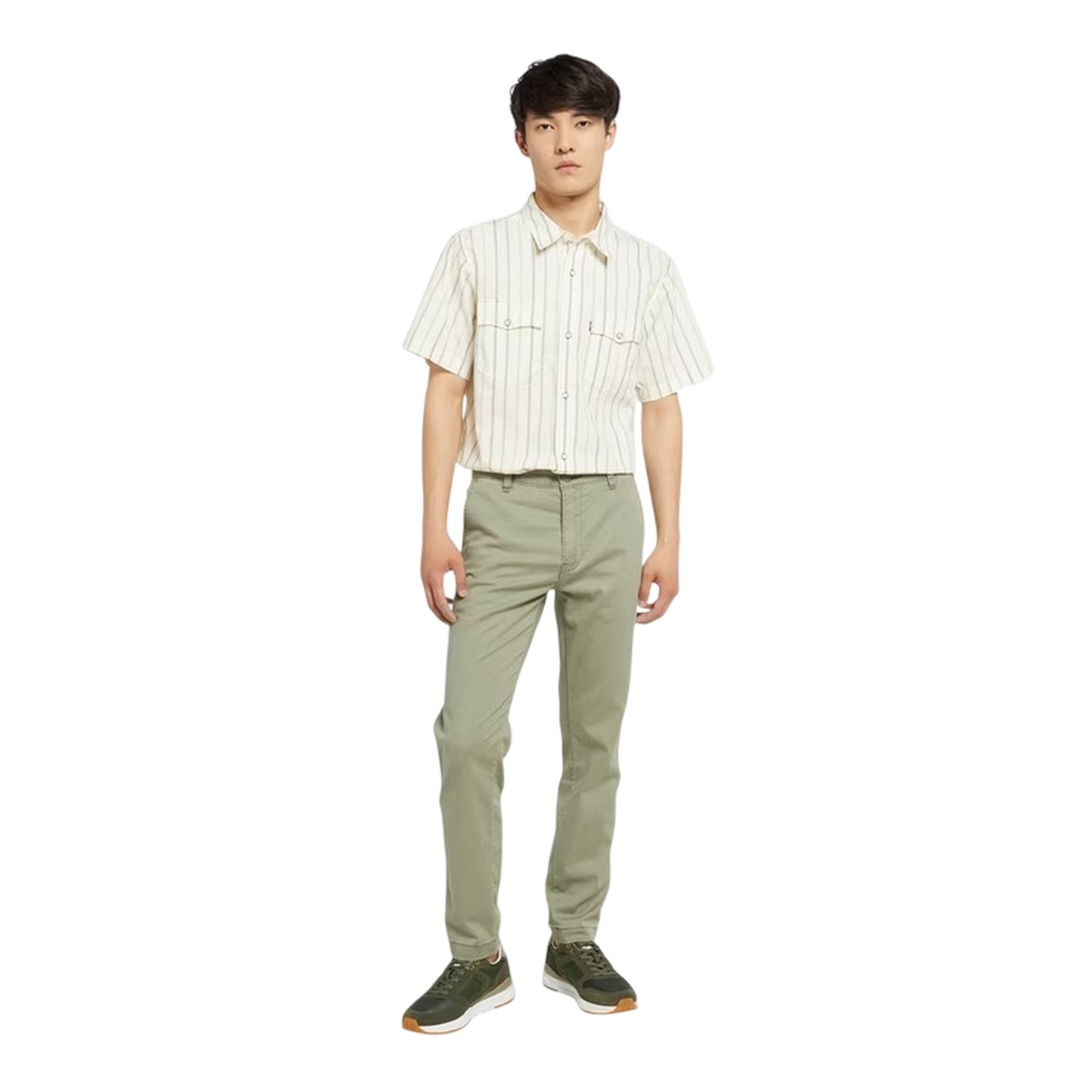Deep Lichen Green - Front - Levis Mens Straight Chinos