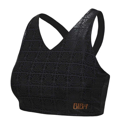 Black - Side - Biba Womens-Ladies Move V Neck Sports Bra