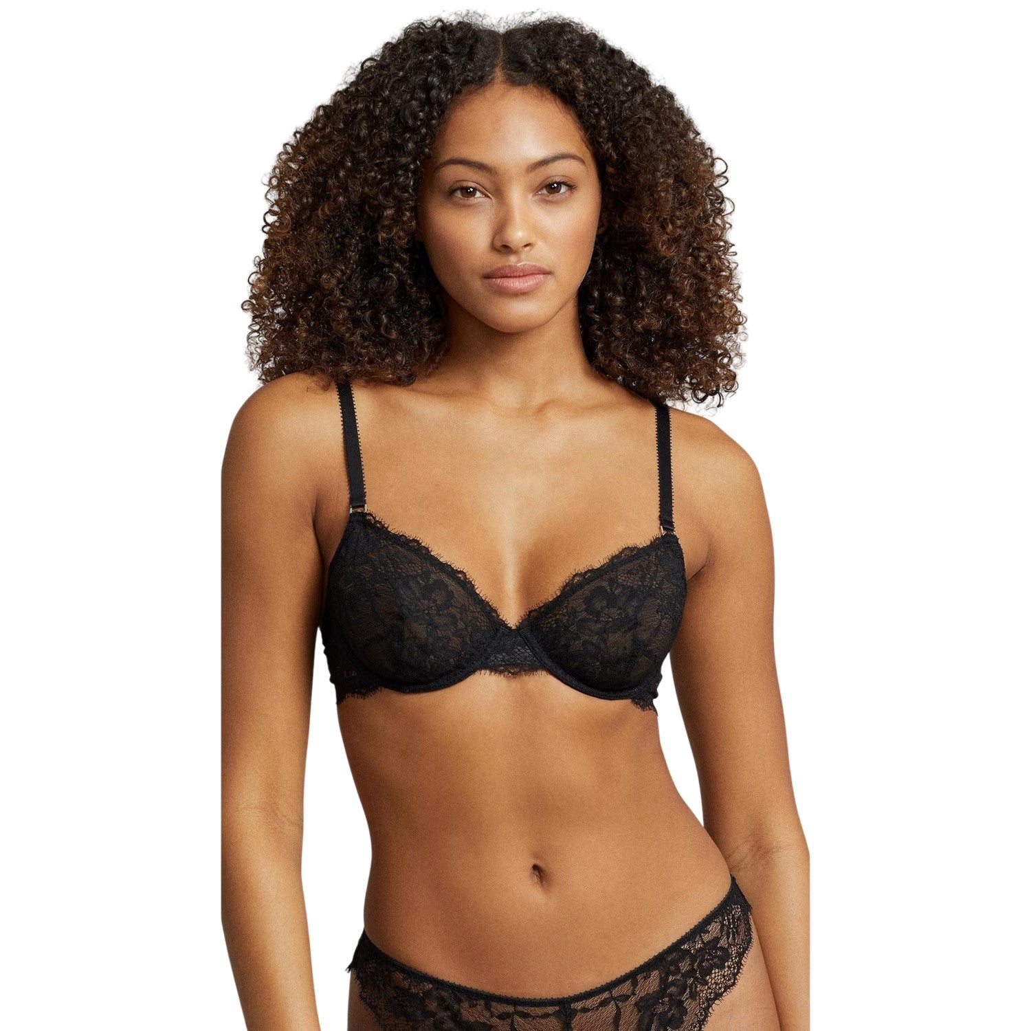 Onyx - Side - Ralph Lauren Womens-Ladies Demi Lace Bra