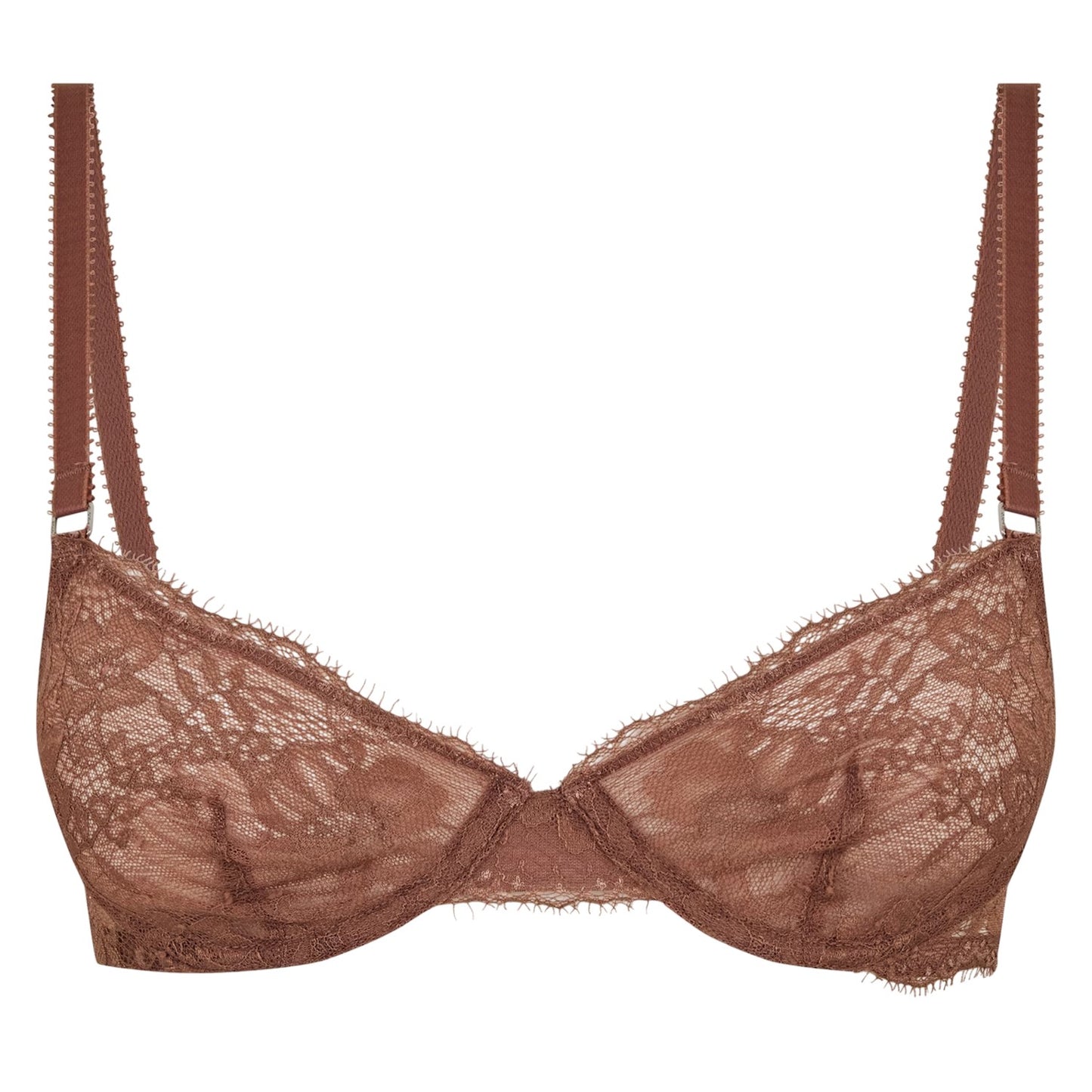 Terracotta - Front - Ralph Lauren Womens-Ladies Demi Lace Bra