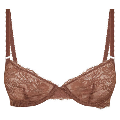 Terracotta - Front - Ralph Lauren Womens-Ladies Demi Lace Bra