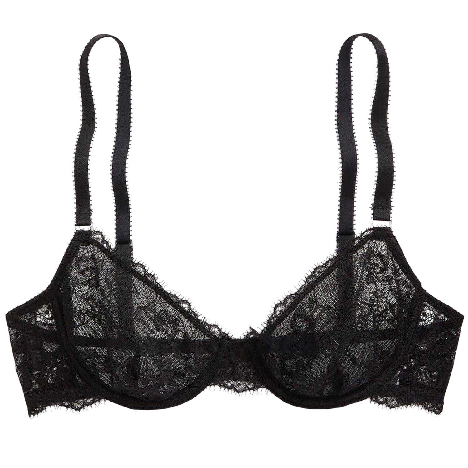 Onyx - Front - Ralph Lauren Womens-Ladies Demi Lace Bra