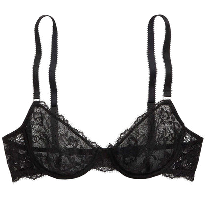Onyx - Front - Ralph Lauren Womens-Ladies Demi Lace Bra