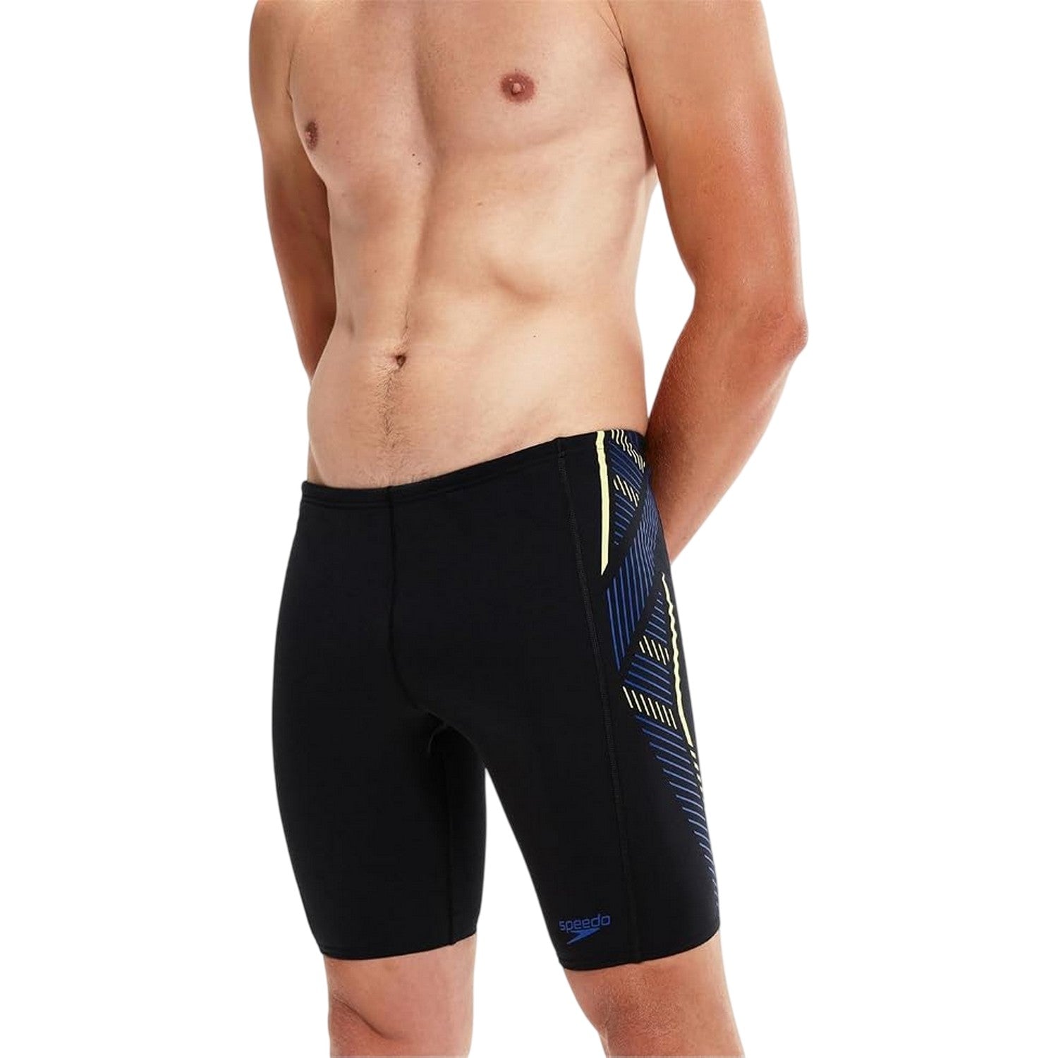 Black-Blue - Lifestyle - Speedo Mens Tech Striped Endurance+ Jammer Shorts