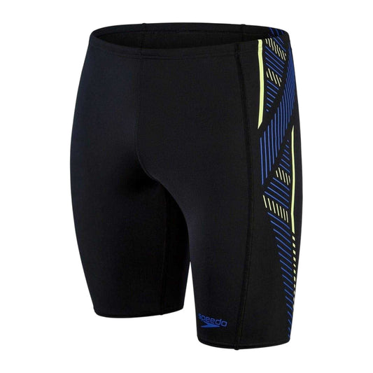 Black-Blue - Front - Speedo Mens Tech Striped Endurance+ Jammer Shorts
