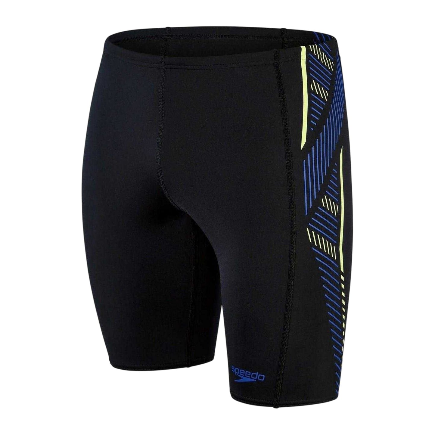 Black-Blue - Front - Speedo Mens Tech Striped Endurance+ Jammer Shorts