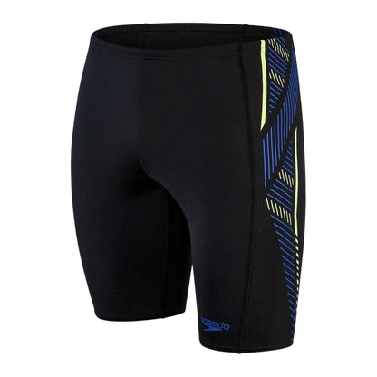 Black-Blue - Front - Speedo Mens Tech Striped Endurance+ Jammer Shorts