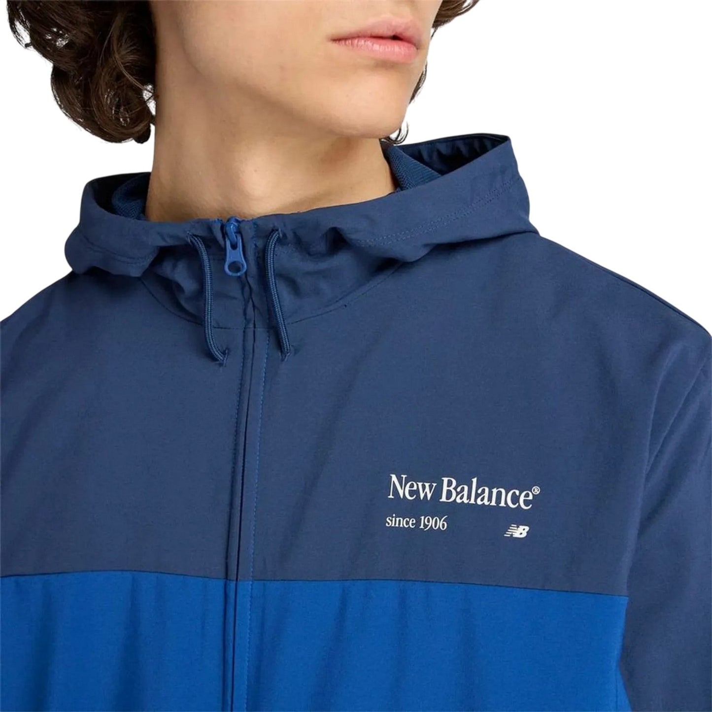Galaxy Blue - Side - New Balance Mens Reimagined Colour Block Woven Regular Windbreaker