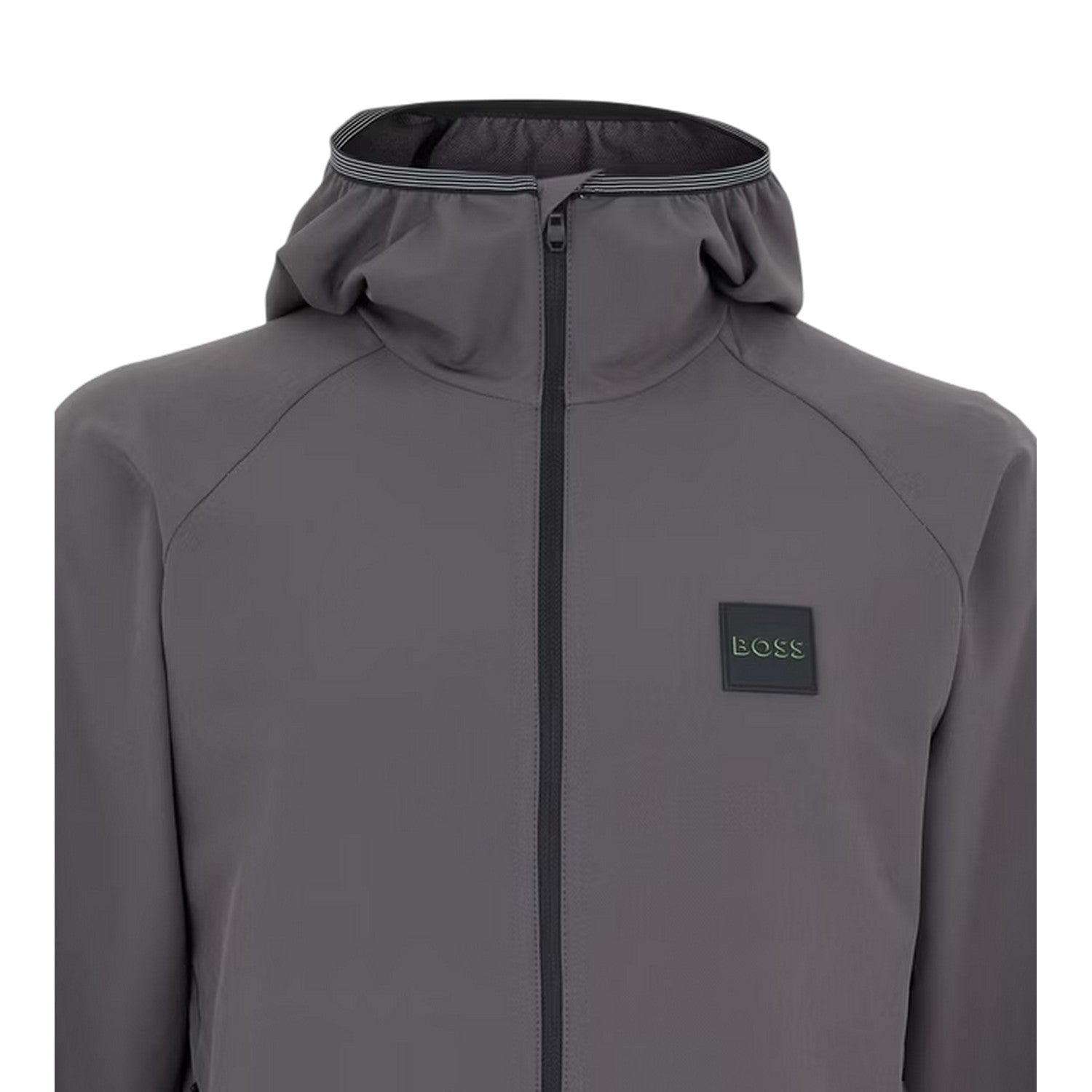 Dark Grey - Side - Boss Mens Future Hooded Windbreaker