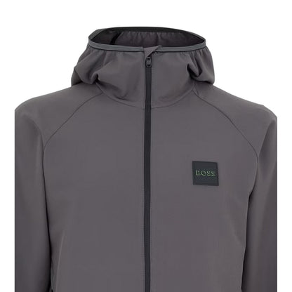 Dark Grey - Side - Boss Mens Future Hooded Windbreaker