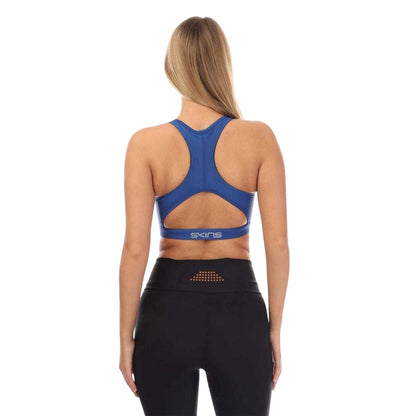 Blue - Back - Skins Womens-Ladies Series-3 Sports Bra